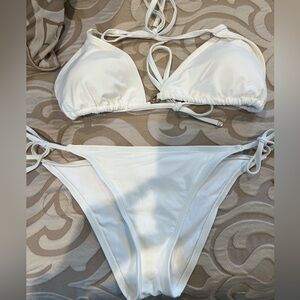 Michael Kors Womens white two piece bathing suit